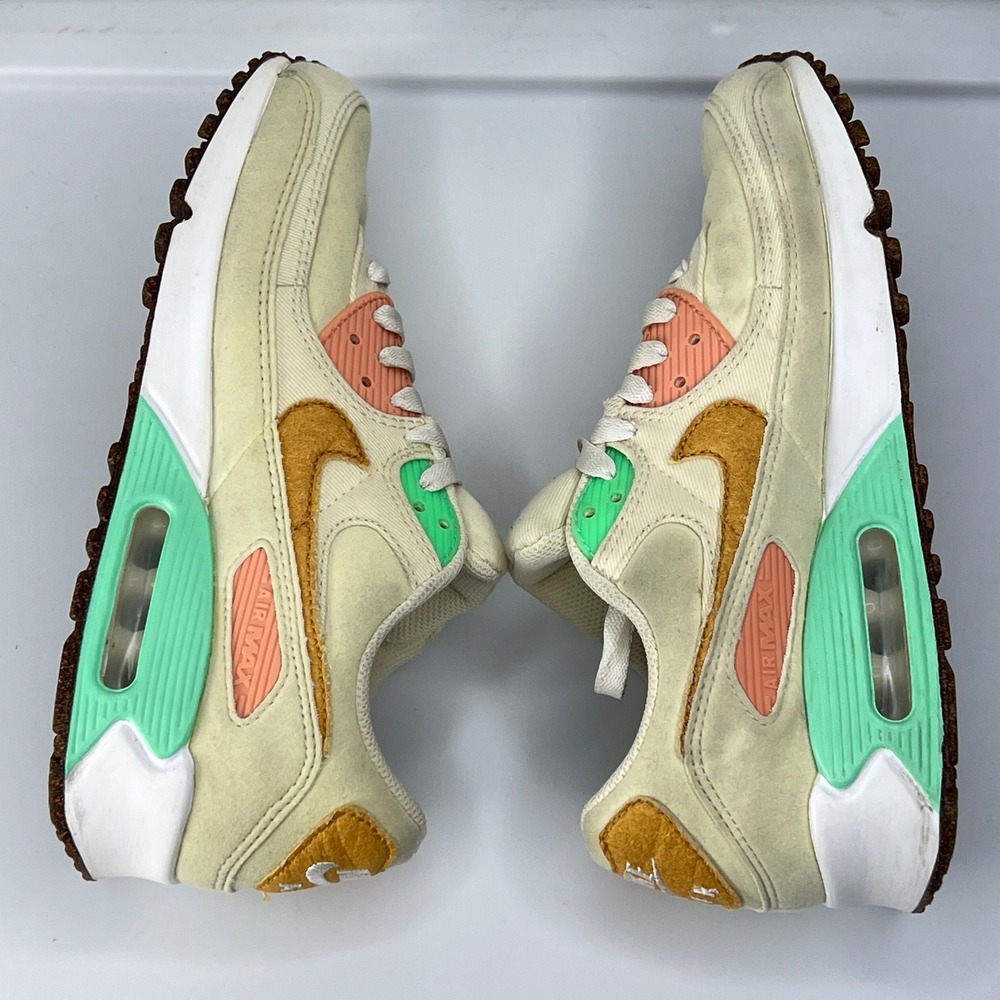 Nike Air Max 90 Happy Pineapple Coconut Milk Green Glow DC5211-100 Womens 8.5 - Picture 5 of 12